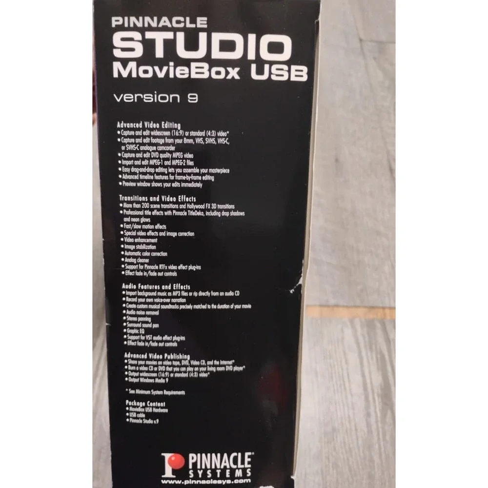 Pinnacle Studio Movie Box USB Version 9 Video Editing Capture Device